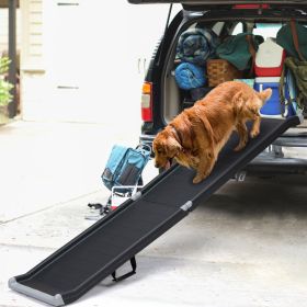 Folding Pet Ramp, Portable Lightweight Dog and Cat Ramp, Great for Cars, Trucks and SUVs, Black