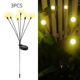 Simulation Firefly Solar Light Outdoor Garden Decoration Lawn Landscape Lamp Xmas Decor Solar LED Lights Outdoor Garden Lights (Option: 6solar-Warm light-3PCS)