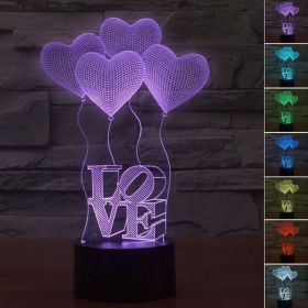 LED Table Night Light - Perfect Gift For Women (Color: Heart)